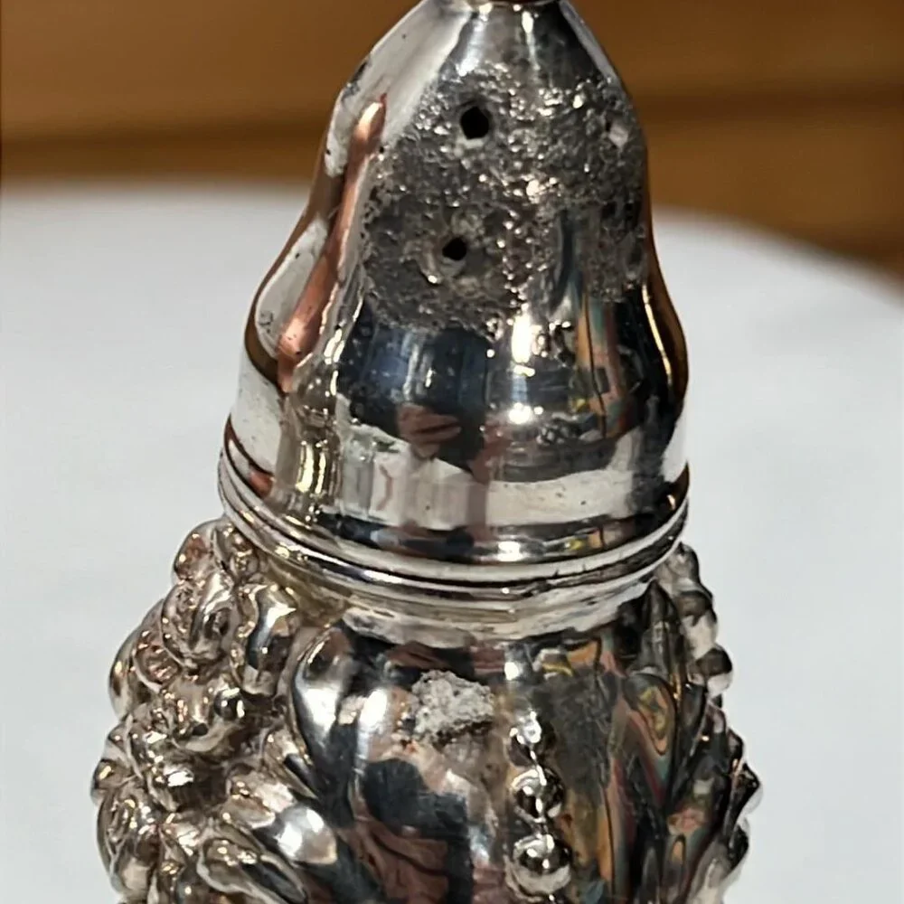 Rogers  1881  Oneida‎ Ornate  Silver Plate salt and pepper shakers Vintage 5.5”